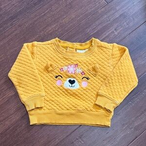 Koalababy Yellow Quilted Bear Face Kids Sweatshirt